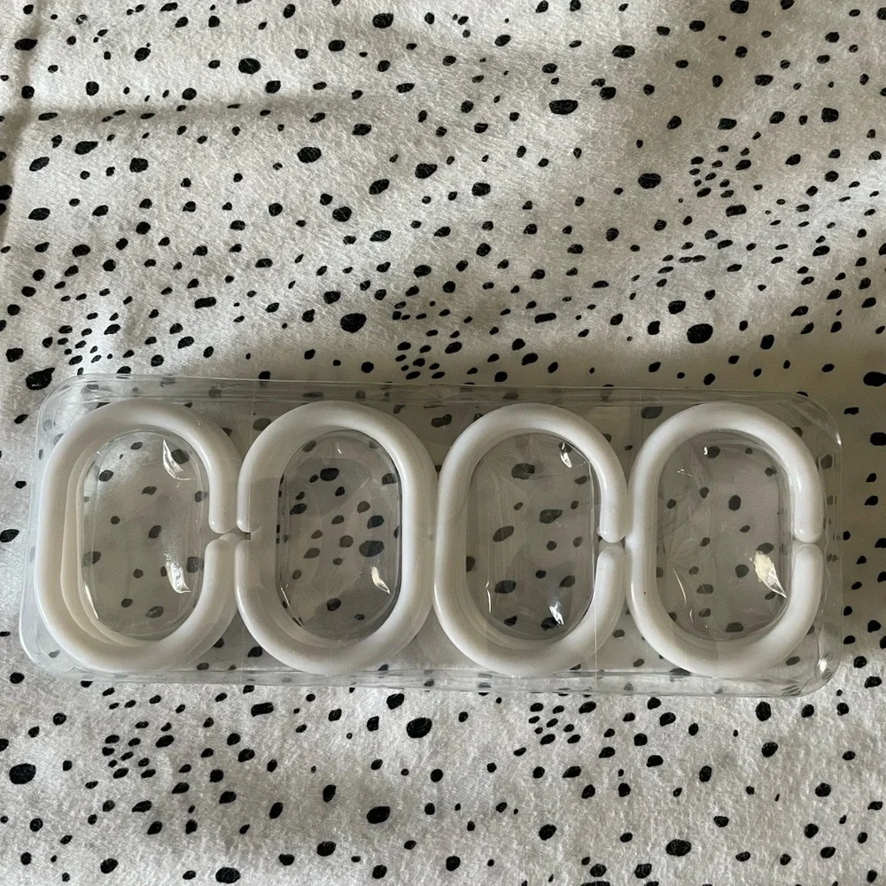 12 Piece White Oval Shower Curtain Rings